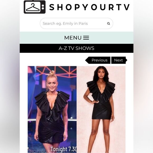 House of CB “Diana” Black Exaggerated Frill XS Dress - Picture 11 of 16